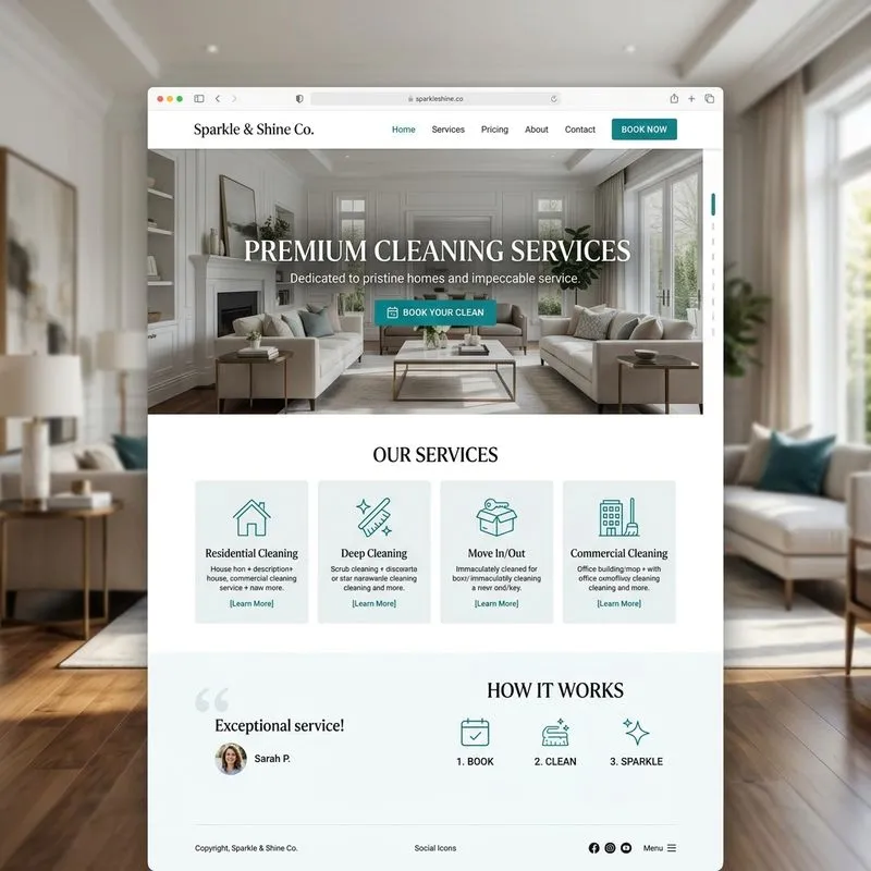 Balkawa Cleaning website redesign project case study — custom UI/UX design and development by Elevano